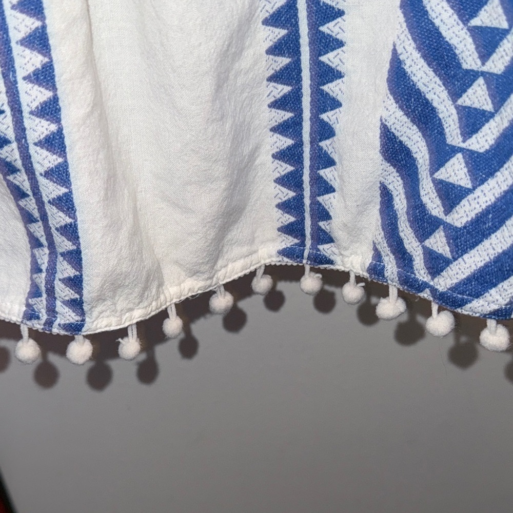 Blue and White Patterned Women's dress - Picture 4 of 6